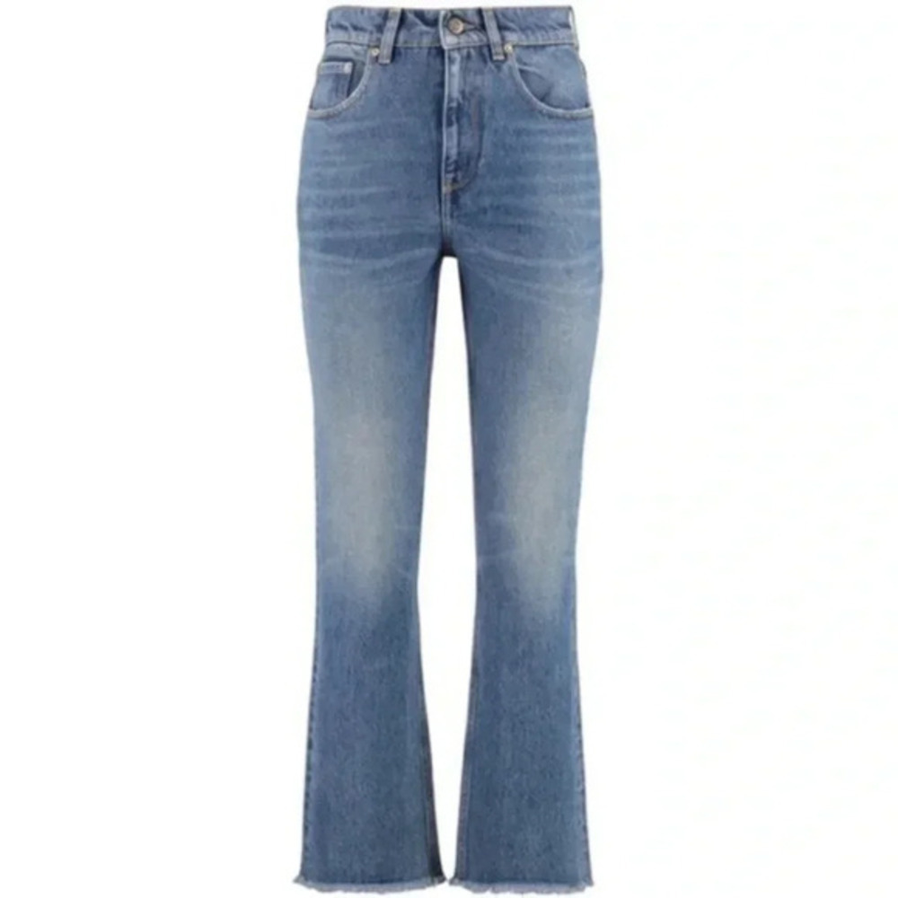 GOLDEN GOOSE EMBROIDERED PATCH CROPPED JEANS SIZE 26 B1676